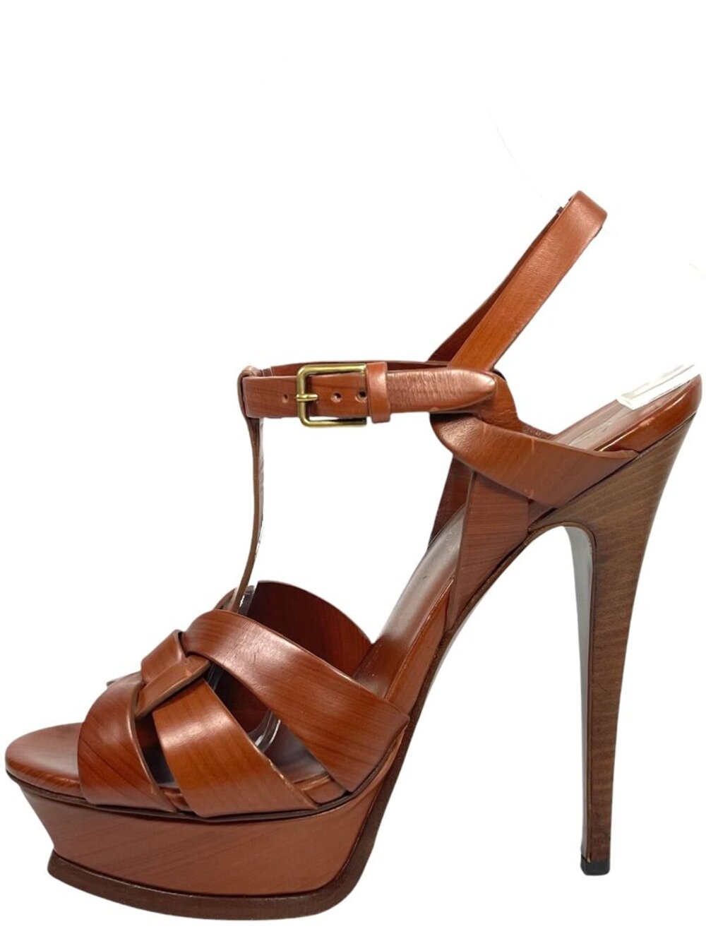 YSL TRIBUTE Brown Platform Heels Size 37
